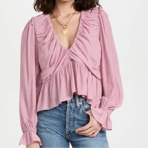 Free people Daia Puff Sleeve Top